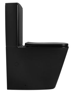 Приставной унитаз ABBER Rechteck AC1210TMB безободковый смыв торнадо чёрный матовый